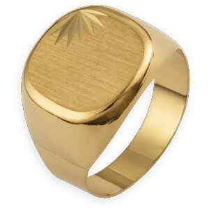 Chevalière Or 750 Ronde Satinée 14mm Corps 4.3mm Au plus Etroit Taille 68