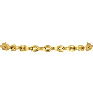 Bracelet Acier Jaune Maille Grain de Café  4.5*6mm 21cm