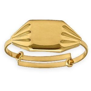 Chevalière Or 375 Rectangulaire 4*6mm Corps 1mm Ajustable Taille 46  à 52