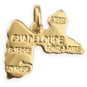 Pendentif Plaqué Or Carte Guadeloupe 20.5*17mm Avec Bélière