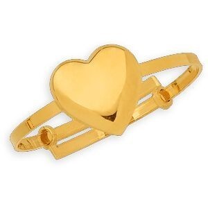 Bague Or 375 Cœur 8mm Ajustable Taille 52  à 54
