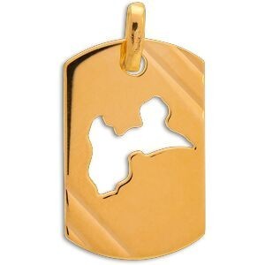 Pendentif Or 375 Carte Guadeloupe 11.5*20mm Avec Bélière