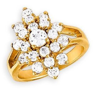 Bague Marquise Plaqué Or 15*20mm Zirconium Corps 2mm Au Plus Etroit Taille 56