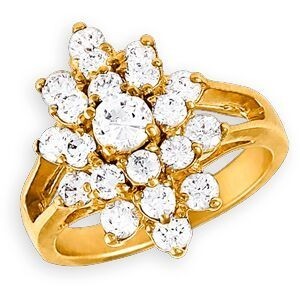 Bague Marquise Plaqué Or 15*20mm Zirconium Corps 2mm Au Plus Etroit Taille 58