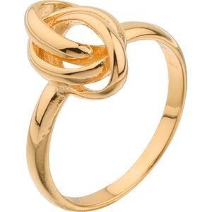 Bague Plaqué Or Nœud Forçat Antillais 15*10mm Corps 2mm Au Plus Etroit Taille 60