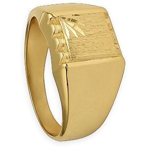 Chevalière Plaqué Or Carrée 12mm Corps 3mm Au Plus Etroit Taille 66