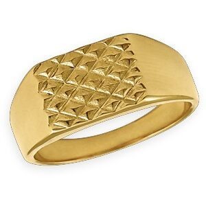 Chevalière Plaqué Or 10*9mm Gaufrée Corps 2.5mm Au Plus Etroit Taille 58