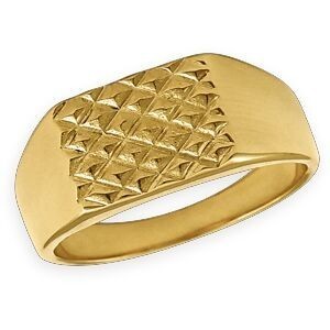 Chevalière Plaqué Or 10*9mm Gaufrée Corps 2.5mm Au Plus Etroit Taille 62