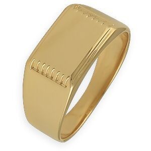 Chevalière Plaqué Or Rectangulaire 13*9mm Corps 3.2mm Au Plus Etroit Taille 58