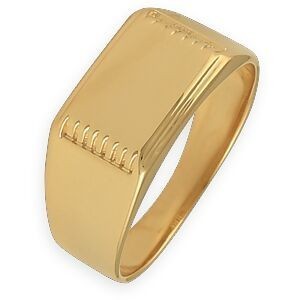 Chevalière Plaqué Or Rectangulaire 13*9mm Corps 3.2mm Au Plus Etroit Taille 60