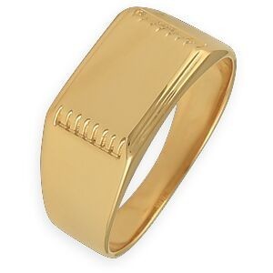 Chevalière Plaqué Or Rectangulaire 13*9mm Corps 3.2mm Au Plus Etroit Taille 64