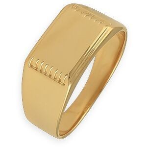 Chevalière Plaqué Or Rectangulaire 13*9mm Corps 3.2mm Au Plus Etroit Taille 66