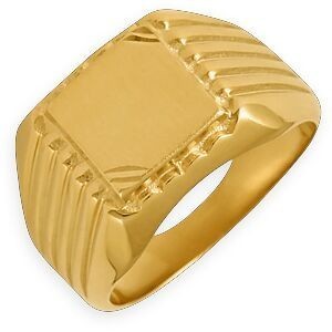 Chevalière Plaqué Or 13*13mm Corps 5mm Au Plus Etroit Taille 62