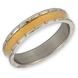 Bague Acier Bicolore Corps 5mm Taille 62