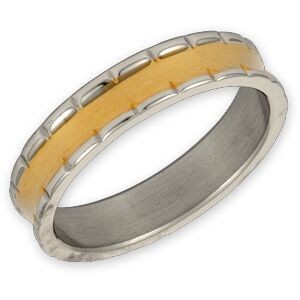 Bague Acier Bicolore Corps 5mm Taille 64