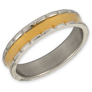 Bague Acier Bicolore Corps 5mm Taille 68