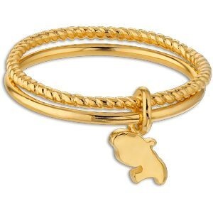 Bague Double Rangs Plaqué Or Corps 1.5mm Carte Martinique Taille 60