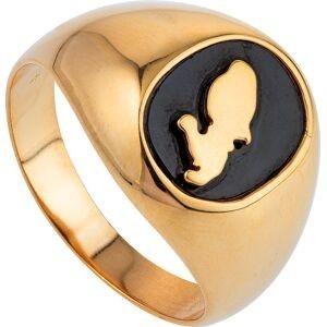 Chevalière Plaqué Or Onyx Carte Martinique Centre 16.5mm Corps 4mm Taille 68