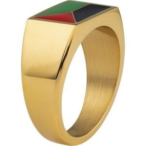 Chevalière Acier Jaune Drapeau Martinique Email Multicolore 10*14mm Corps4mm Taille 68