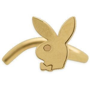 Piercing Nez Or 375 8mm Tige Courbée Lapin 3*3.8mm