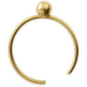 Piercing Nez Or 375 Créole 8mm Tube 0.5mm Boule 2mm