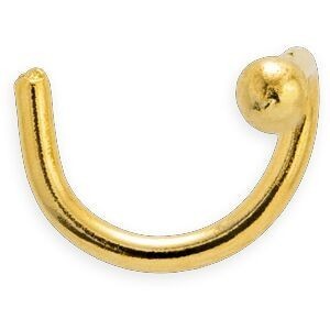 Piercing Nez Or 375 5mm Tige Courbée Boule 1mm