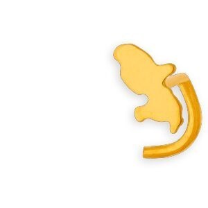 Piercing Nez Or 750 8mm Tige Courbée Carte Martinique 3*4mm