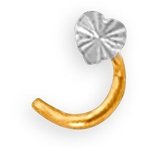 Piercing Or 750 Nez Cœur Diamanté 2mm