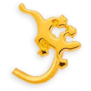 Piercing Nez Or 750 8mm Tige Courbée Margouillat 3*5mm