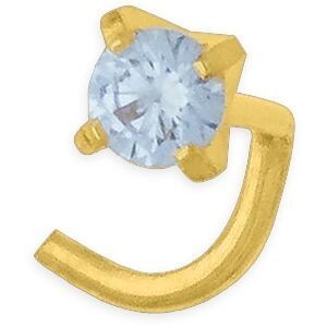 Piercing Nez Or 750 9.7mm Courbée Zirconium Lavande 2mm Griffes