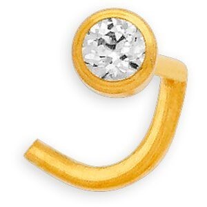 Piercing Nez Or 750 8.5mm Tige Courbée Zirconium 2mm