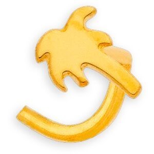 Piercing Nez Or 750 8mm Tige Courbée Palmier 2.7*3.6mm