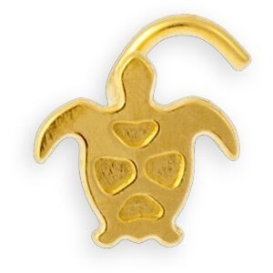 Piercing Nez Or 375 8.2mm Tige Courbée Tortue 5.8*5.5mm