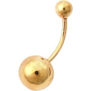 Piercing Nombril Or 375 20mm Tige 1.2mm Boules 4  à 8mm