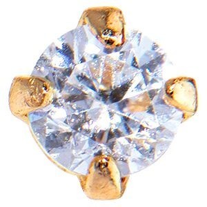 Piercing Nez Or 375 8mm Tige L Zirconium 2mm Griffes