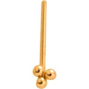 Piercing Nez Or 375 10mm Tige Courbée 3 Boules 2mm