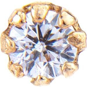 Piercing Nez Or 375 6.5mm Tige L Zirconium 1.5mm Griffes