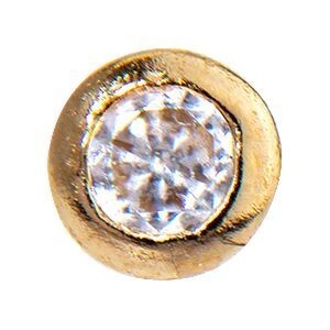 Piercing Nez Or 750 Tige L 8mm 0.7mm Zirconium 2.5mm