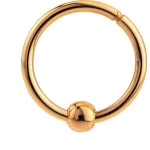 Piercing Nez Or 750 Créole 10mm Tube 1mm Boule 2.5mm