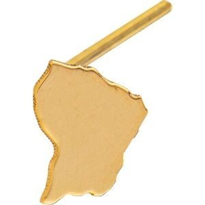 Piercing Nez Or 750 7mm Tige L Carte Guyane 3.2*4.8mm