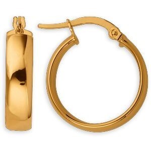 Créoles Or 750 28mm Tube Plat Large Lisse