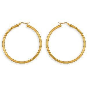 Créoles Acier Jaune 50mm Tube 3mm