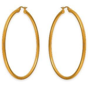 Créoles Acier Jaune 60mm Tube 3mml