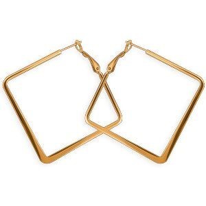 Créoles Acier Jaune Carrées 40mm Tube 3mm