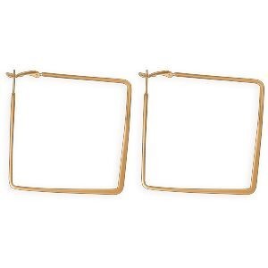 Créoles Acier Jaune Carrées 60mm Tube 3mm