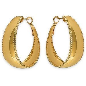 Créoles Acier Jaune Cubaines Ovales 30*40mm Tube 12mm