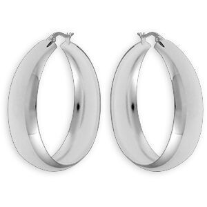 Créoles Acier Couleur Argent 45mm Tube 12mm