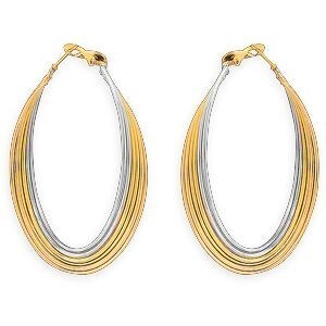 Créoles Acier Tricolores 50mm Tube 7mm