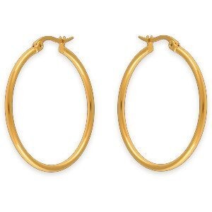 Créoles Acier Jaune 30mm Tube 2mm