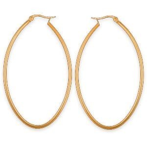 Créoles Acier Jaune Ovales 40*60mm